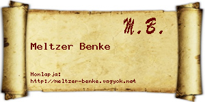 Meltzer Benke névjegykártya